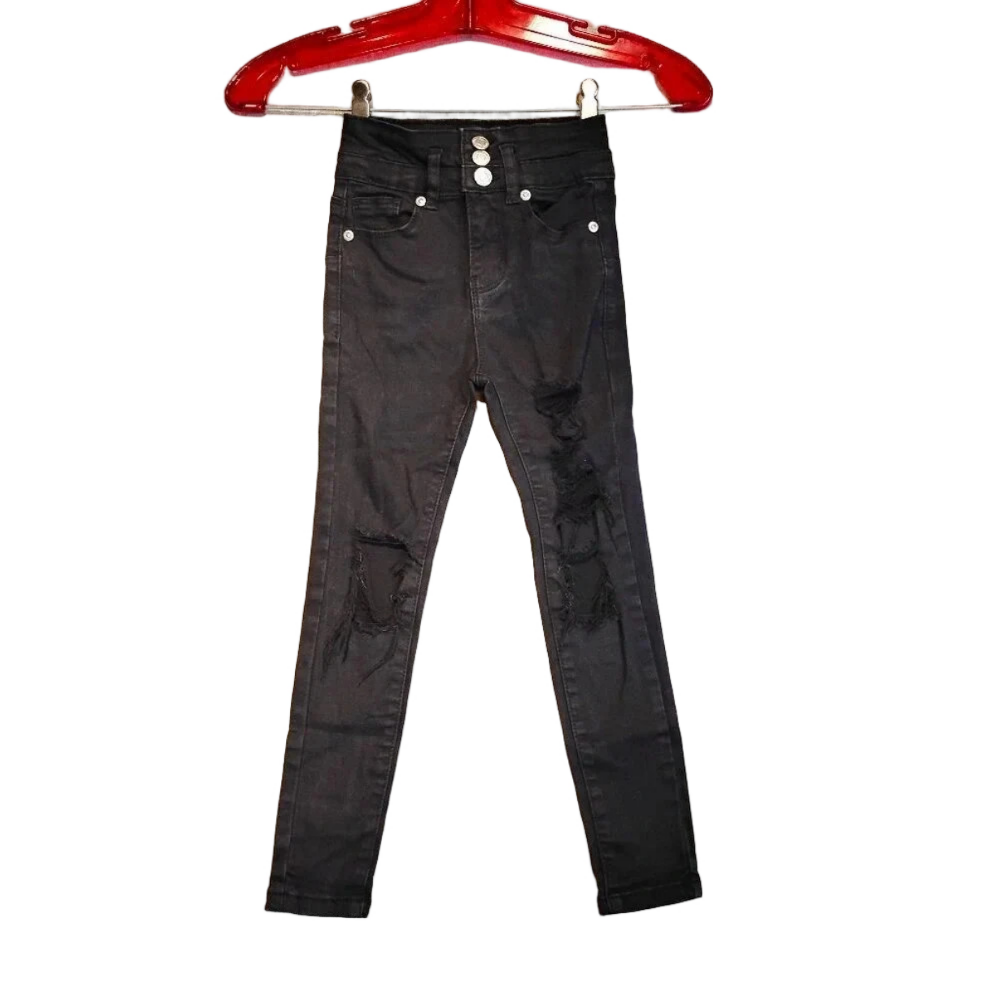 Urban Kids Black Distressed Denim Jeans in Size 6